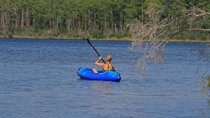 Kayaker at Rocky Bayou State Park