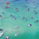 Boats anchored at Crab Island in Destin Florida